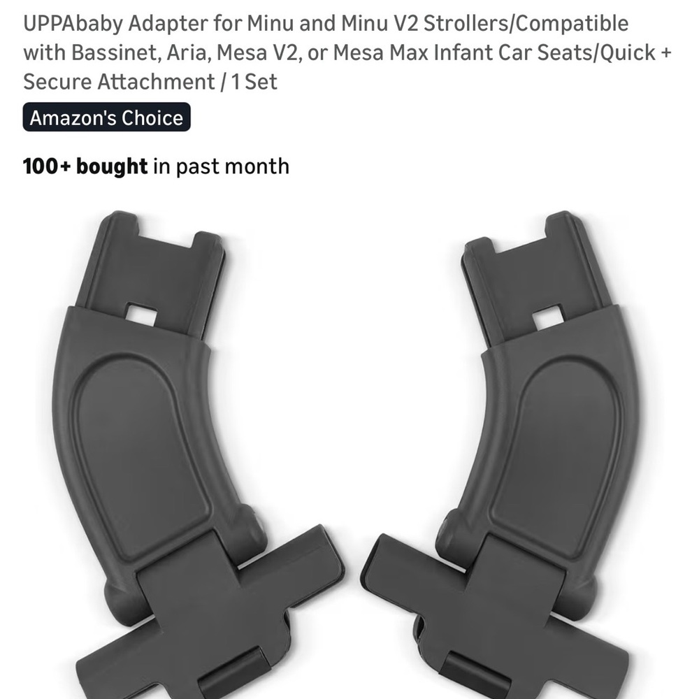 UPPAbaby Black Adapter for Minu and Minu V2 Strollers